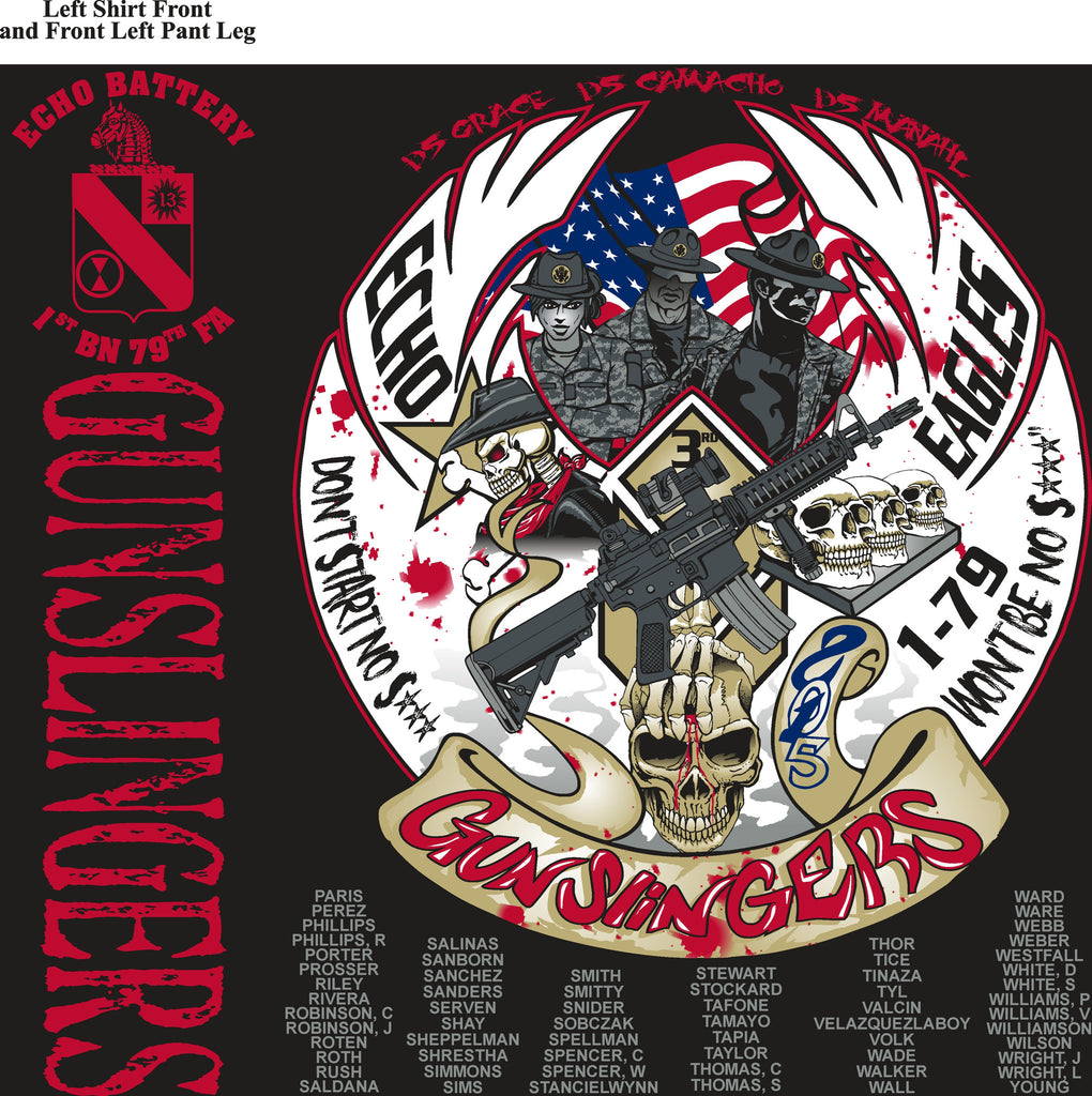 Platoon Shirts ECHO 1st 79th GUNSLINGERS APR 2015