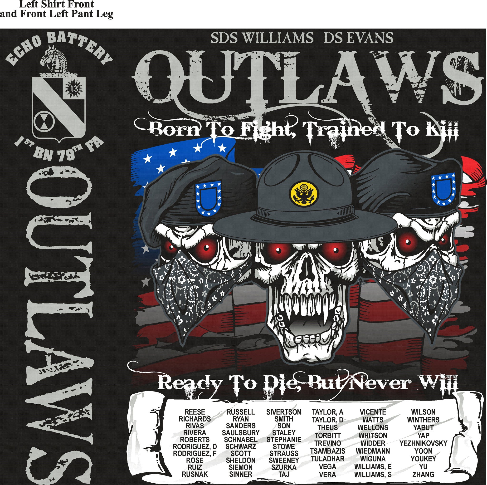Platoon Shirts ECHO 1st 79th OUTLAWS OCT 2015