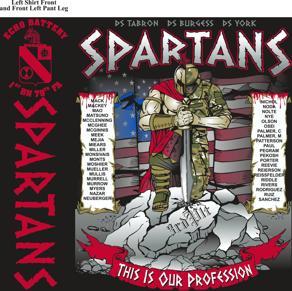 PLATOON SHIRTS (2nd generation print) ECHO 1st 79th SPARTANS AUG 2016