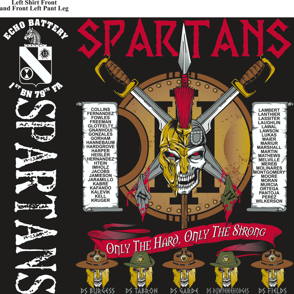 PLATOON SHIRTS (2nd generation print) ECHO 1st 79th SPARTANS MAY 2017