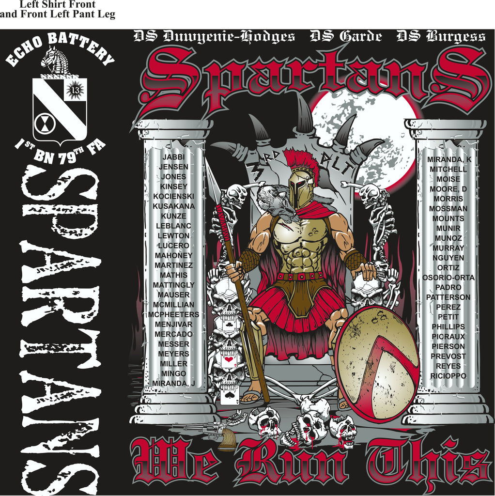 Platoon Shirts (2nd generation print)ECHO 1ST 79TH SPARTANS NOV 2017