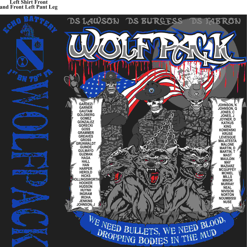 PLATOON SHIRTS (2nd generation print) ECHO 1st 79th WOLFPACK APR 2016