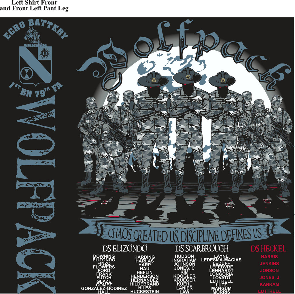 PLATOON SHIRTS (2nd generation print) ECHO 1st 79th WOLFPACK AUG 2016