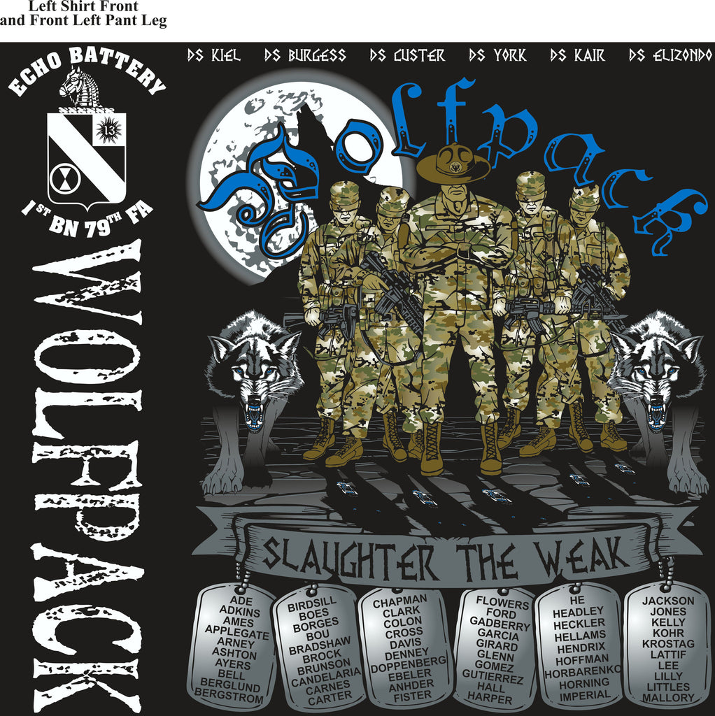 PLATOON SHIRTS (2nd generation print) ECHO 1st 79th WOLFPACK FEB 2017