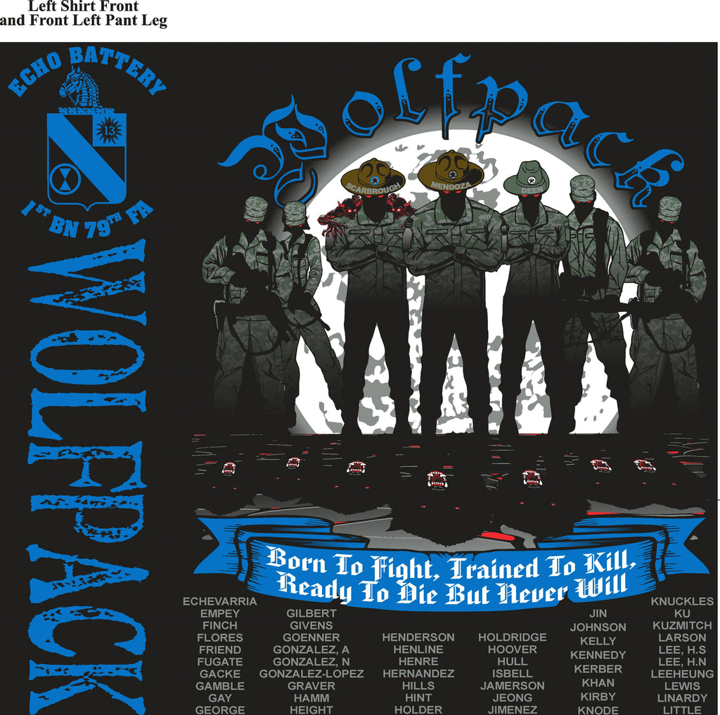 Platoon Shirts ECHO 1st 79th WOLFPACK OCT 2015