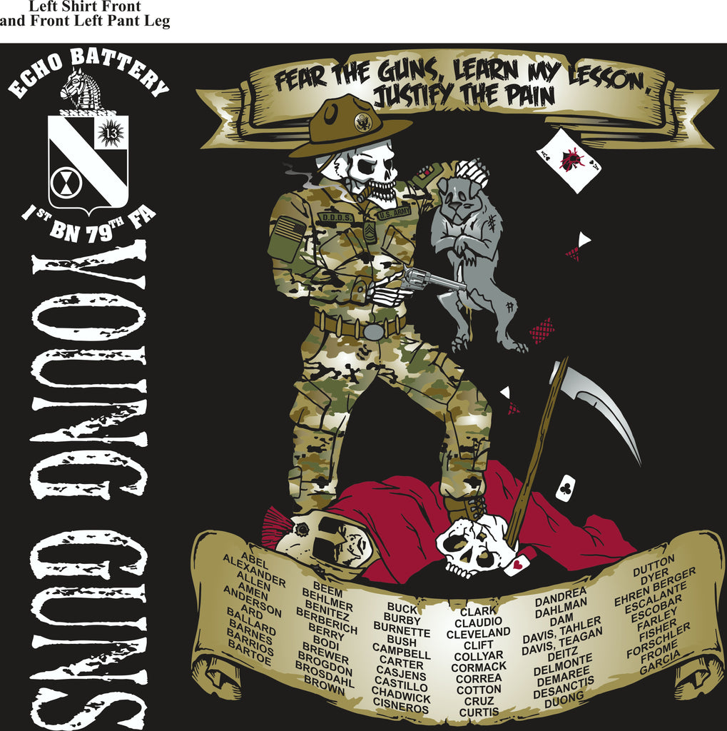 PLATOON SHIRTS (2nd generation print) ECHO 1ST 79TH YOUNG GUNS AUG 2017