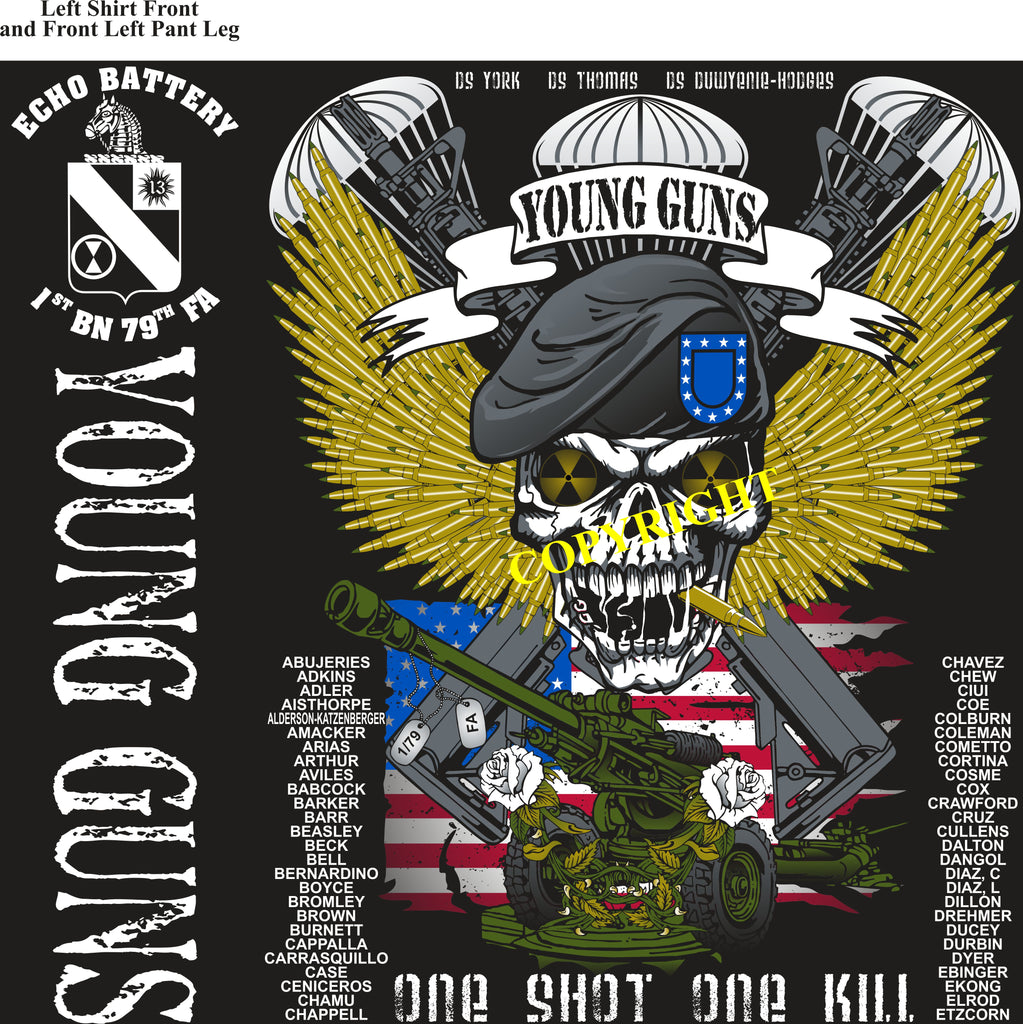 Platoon Shirts (2nd generation print) ECHO 1st 79th YOUNG GUNS NOV 2018