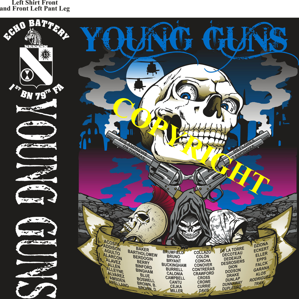 Platoon Shirts (2nd generation print) ECHO 1st 79th YOUNG GUNS SEPT 2019