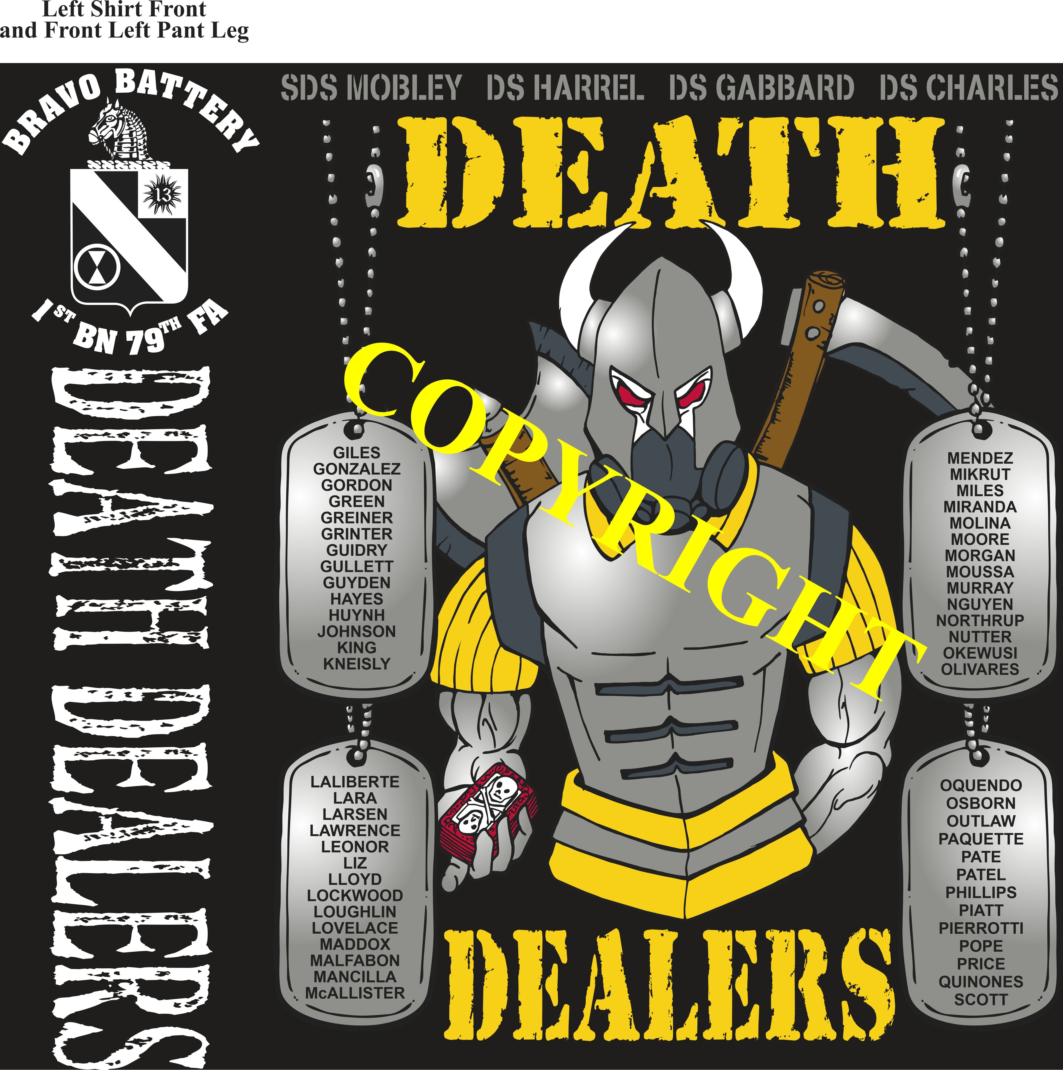Platoon Shirts (2nd generation print) BRAVO 1st 79th DEATH DEALERS FEB 2021
