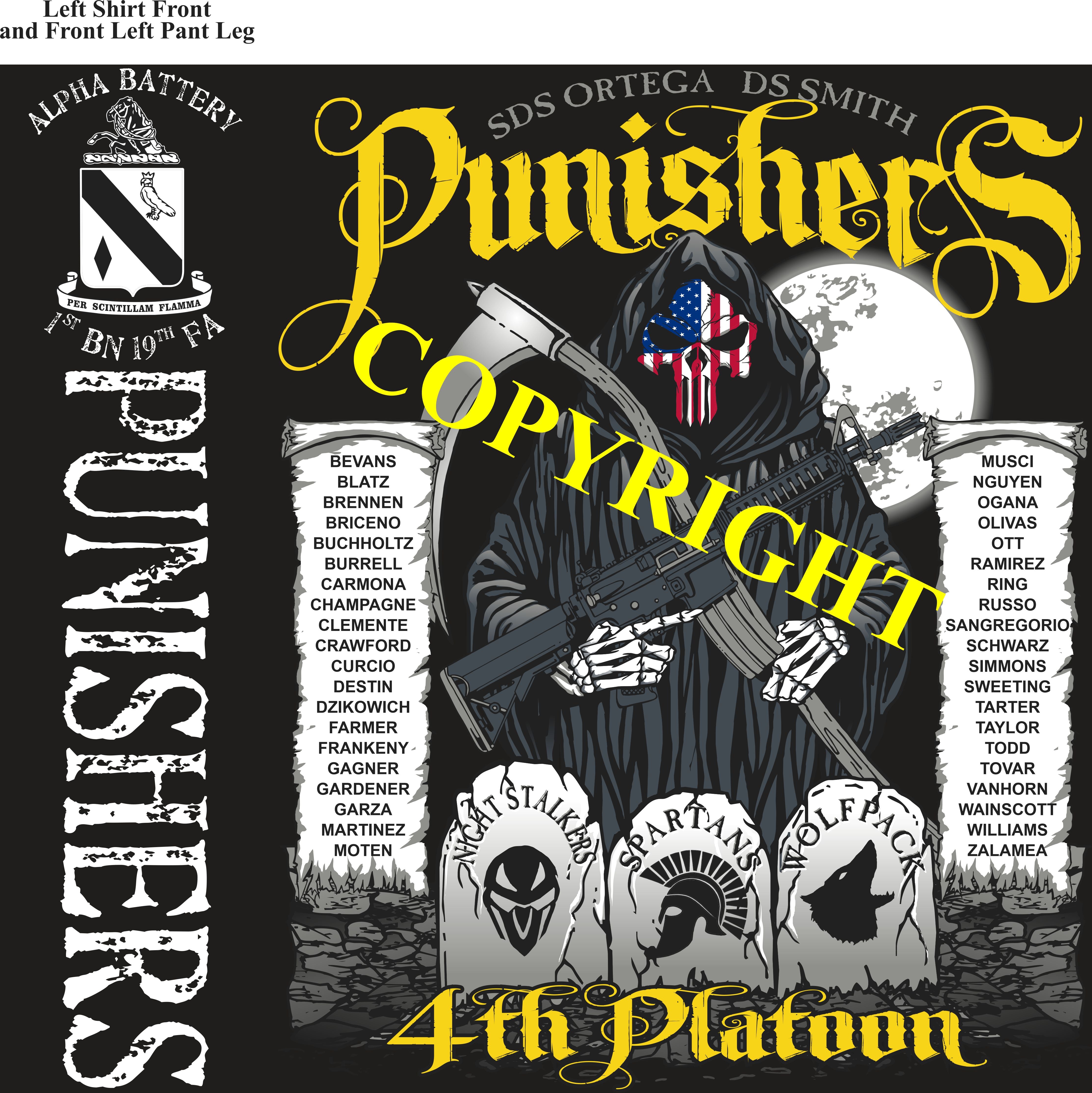 Platoon Shirts (2nd generation print) ALPHA 1st 19th PUNISHERS MAY 2021