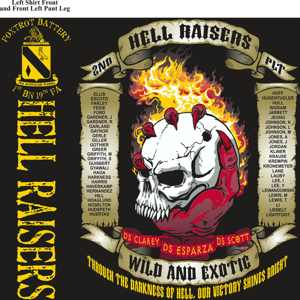PLATOON SHIRTS (2nd generation print) FOX 1st 19th HELLRAISERS AUG 2016