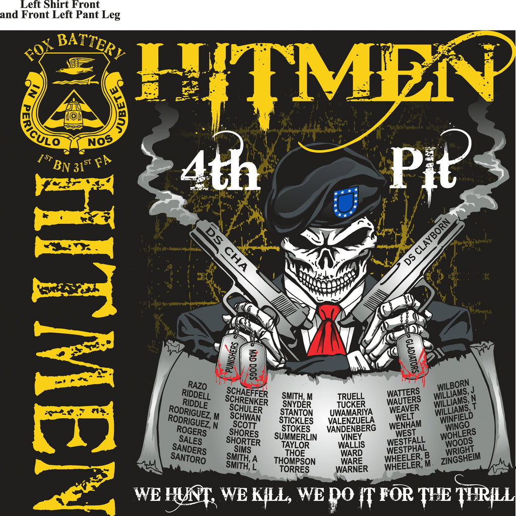 Platoon Shirts FOX 1st 31st HITMEN SEPT 2015