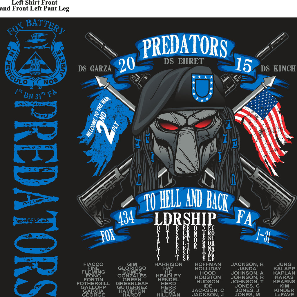 Platoon Shirts FOX 1st 31st PREDATORS JUNE 2015