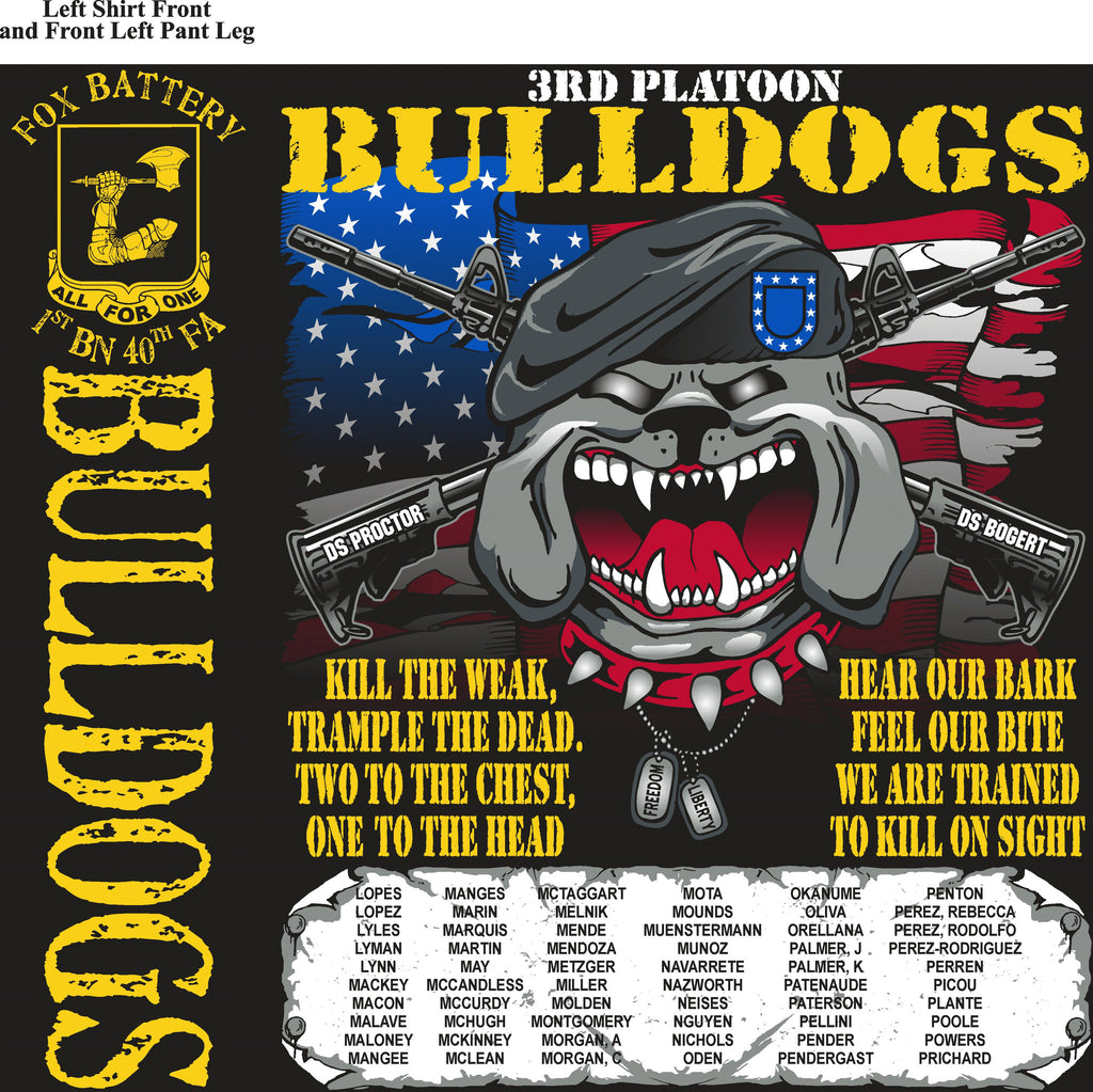 Platoon Shirts FOX 1st 40th BULLDOGS AUG 2015