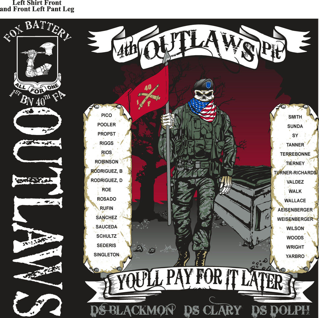 Platoon Shirts FOX 1st 40th OUTLAWS MAY 2015