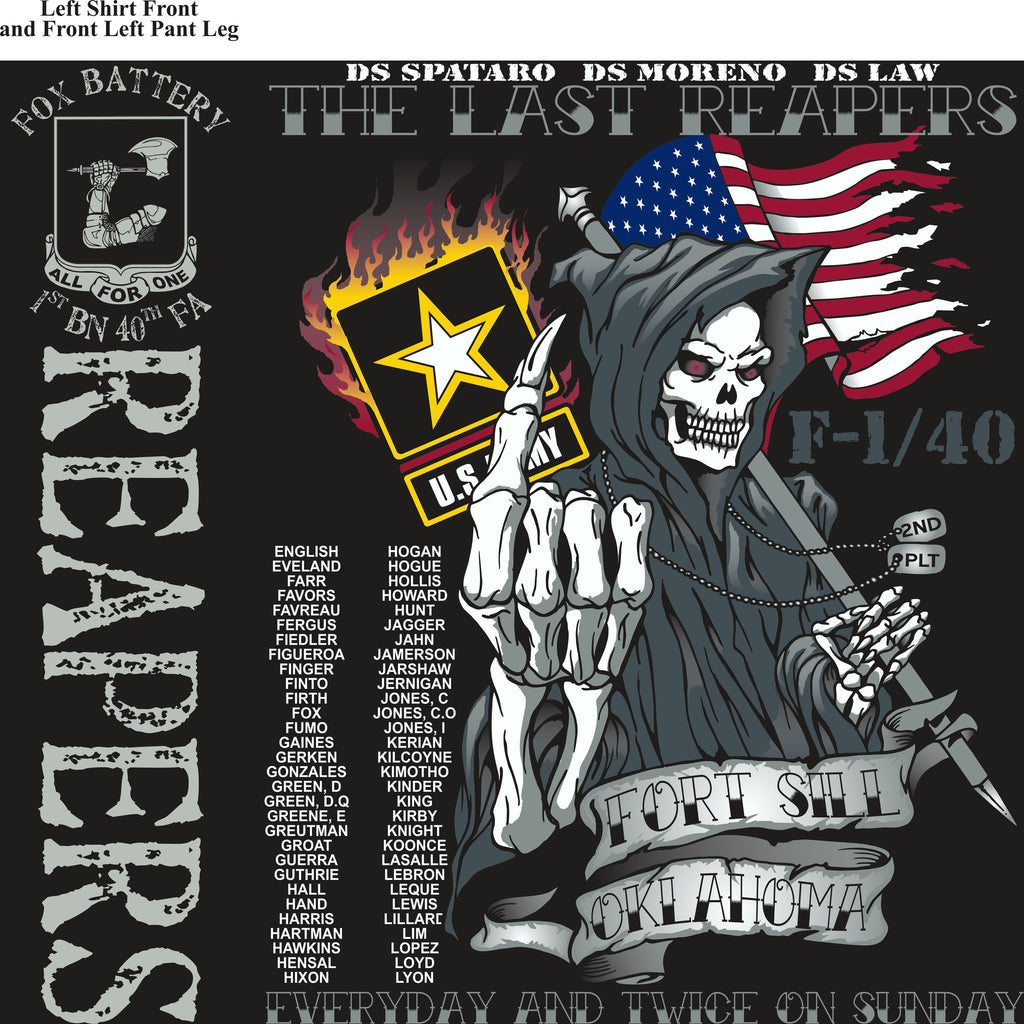 PLATOON SHIRTS (2nd generation print) FOX 1st 40th REAPERS AUG 2016
