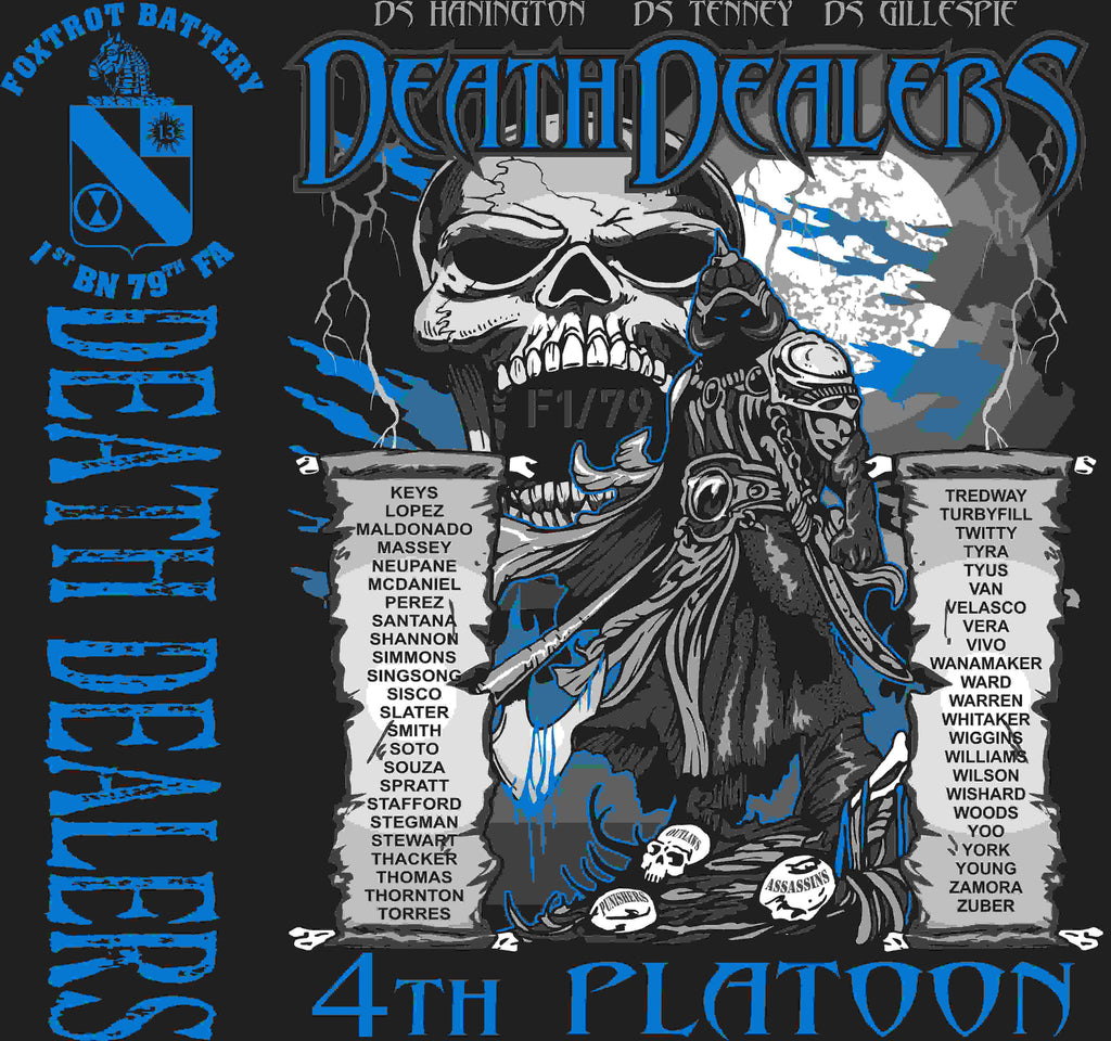 PLATOON SHIRTS (2nd generation print) FOX 1st 79th DEATH DEALERS MAR 2016