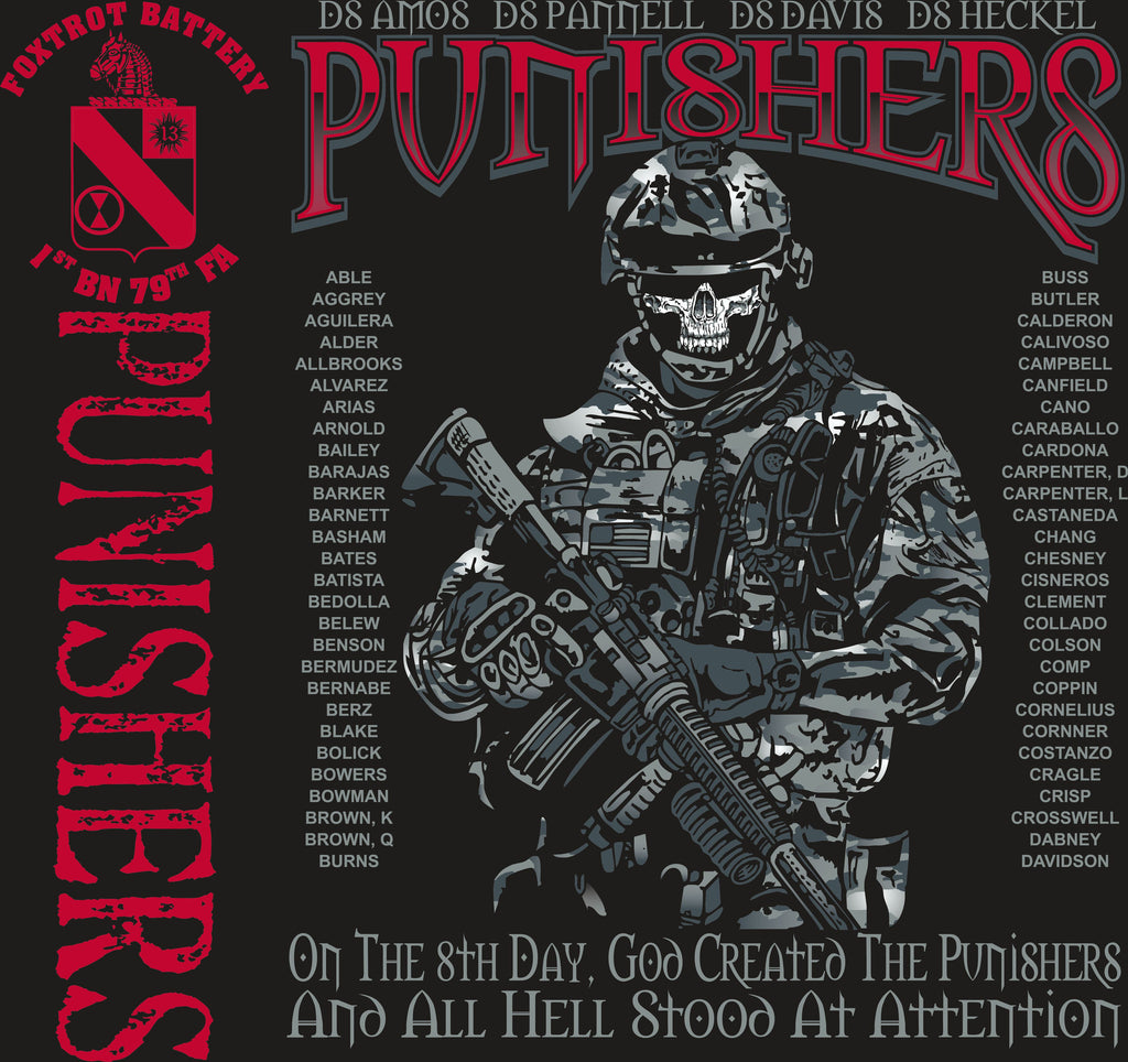 PLATOON SHIRTS (2nd generation print) FOX 1st 79th PUNISHERS SEPT 2016