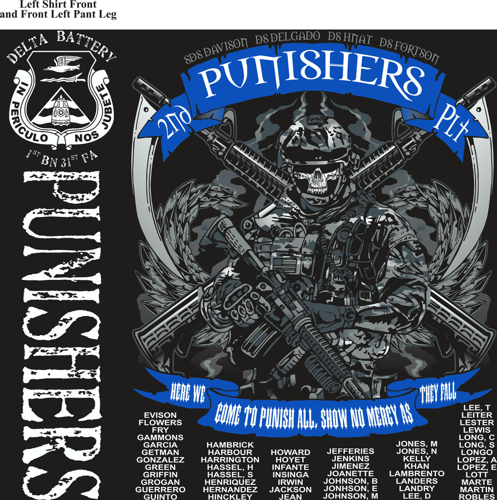 Platoon Shirts (2nd generation print) DELTA 1ST 31ST PUNISHERS DEC 2017