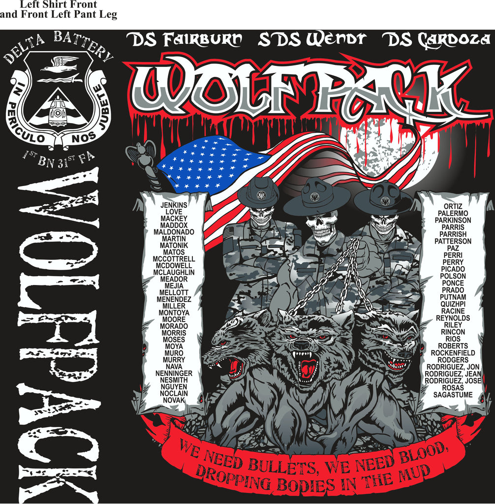 Platoon Shirts (2nd generation print) DELTA 1ST 31ST WOLFPACK DEC 2017