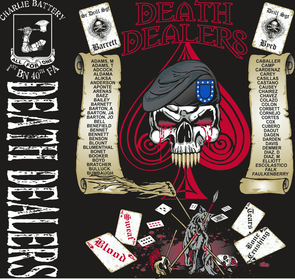 Platoon Shirts (2nd generation print) CHARLIE 1ST 40TH DEATH DEALERS MAR 2018